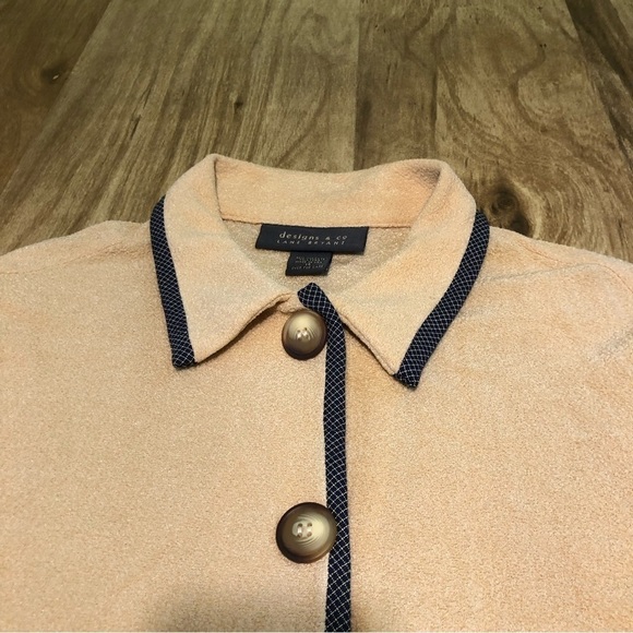 Lane Bryant Designs & Co Sandy Tan Acetate Blazer Jacket Button Size 14 - Picture 4 of 10